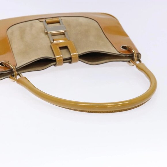 GUCCI Shoulder Bag Suede Beige Gold 001 4150 Auth hk2911 - Picture 8 of 16